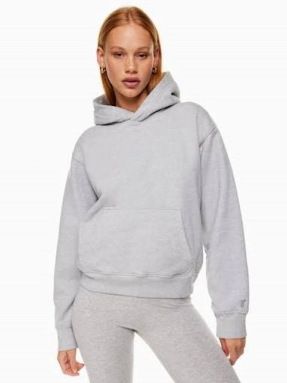 Aritzia sweat fleece hoodie light gray woman  size small